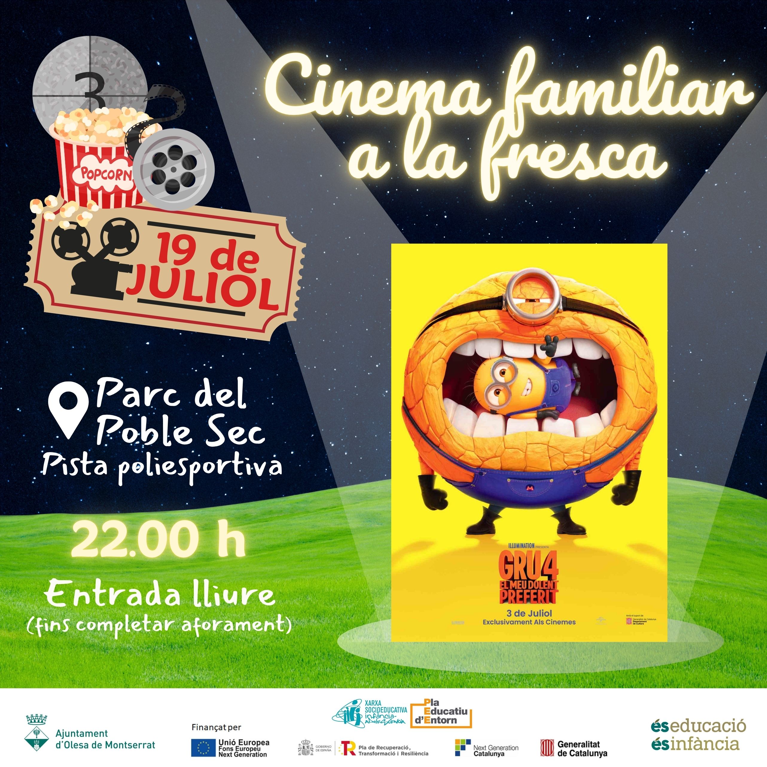 Cartell del cinema familiar a la fresca: Gru 4. El meu dolent favorit