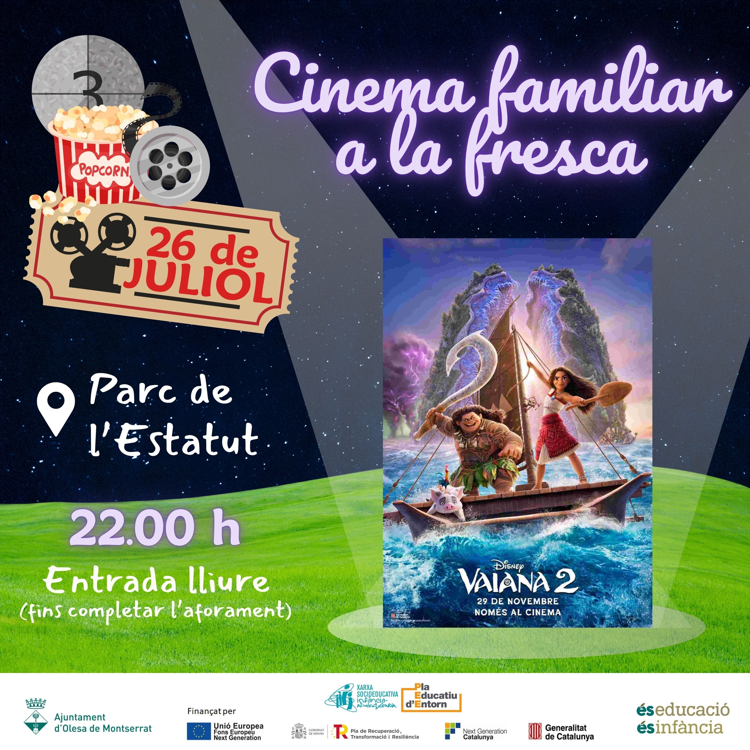 Cartell del cinema familiar a la fresca: Vaiana 2