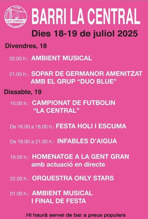 Cartell de la FM La Central - L'Olivera 2025