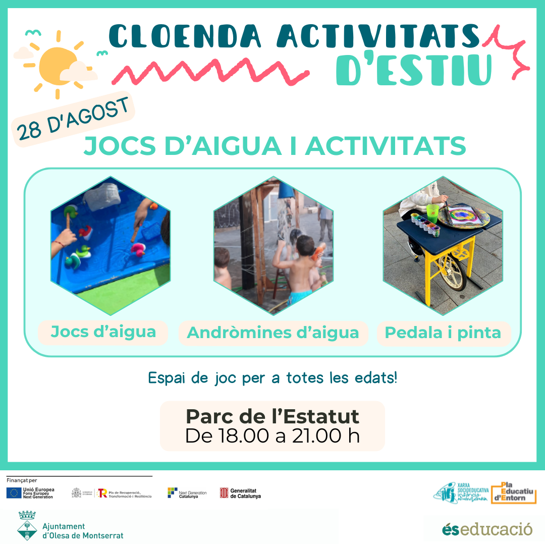 Cartell dels jocs d'aigua per acomiadar l'estiu 2025