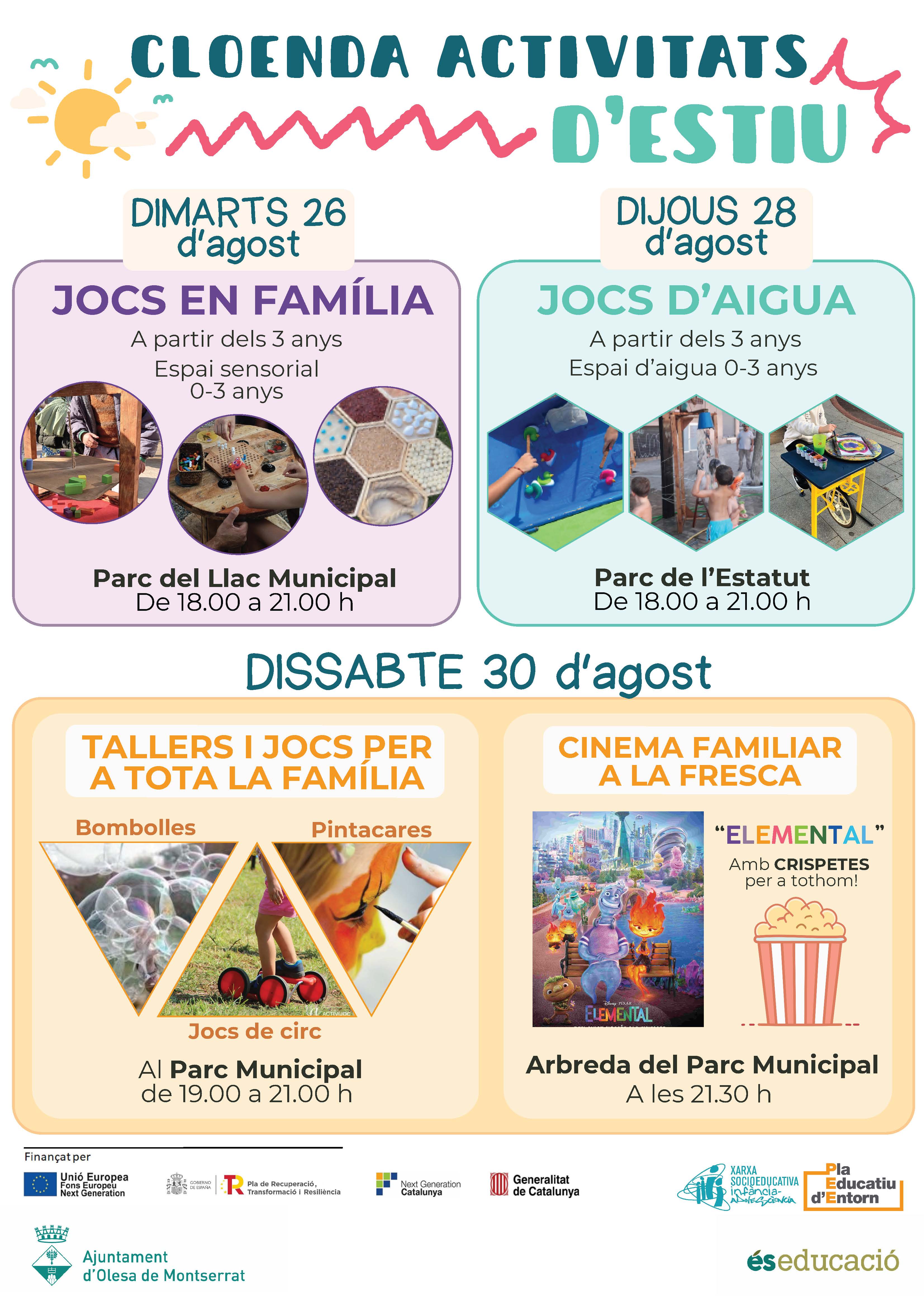 Cartell de les activitats de cloenda de l'estiu 2025