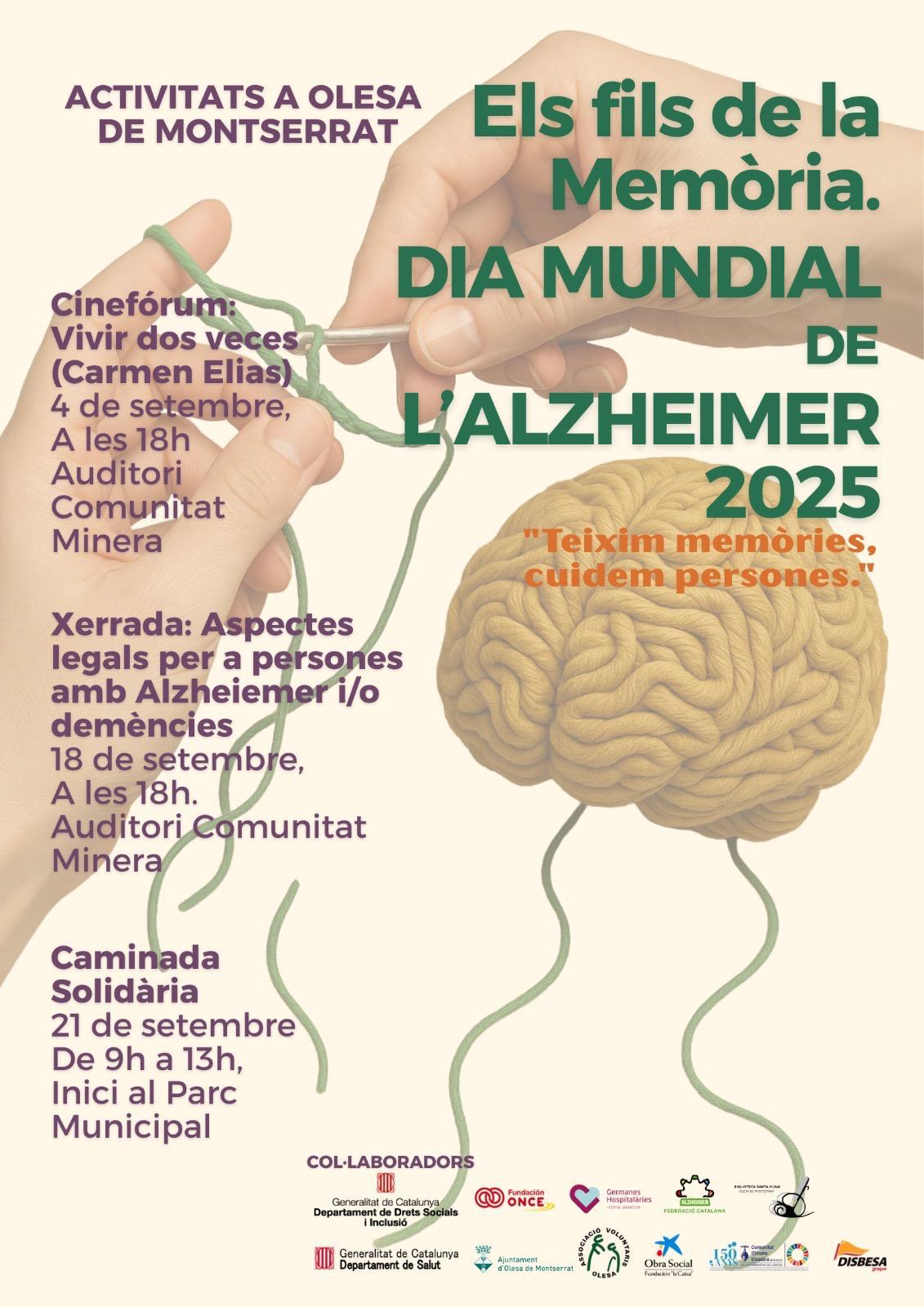 Cartell dels actes commemoratius pel Dia Mundial de l'Alzheimer