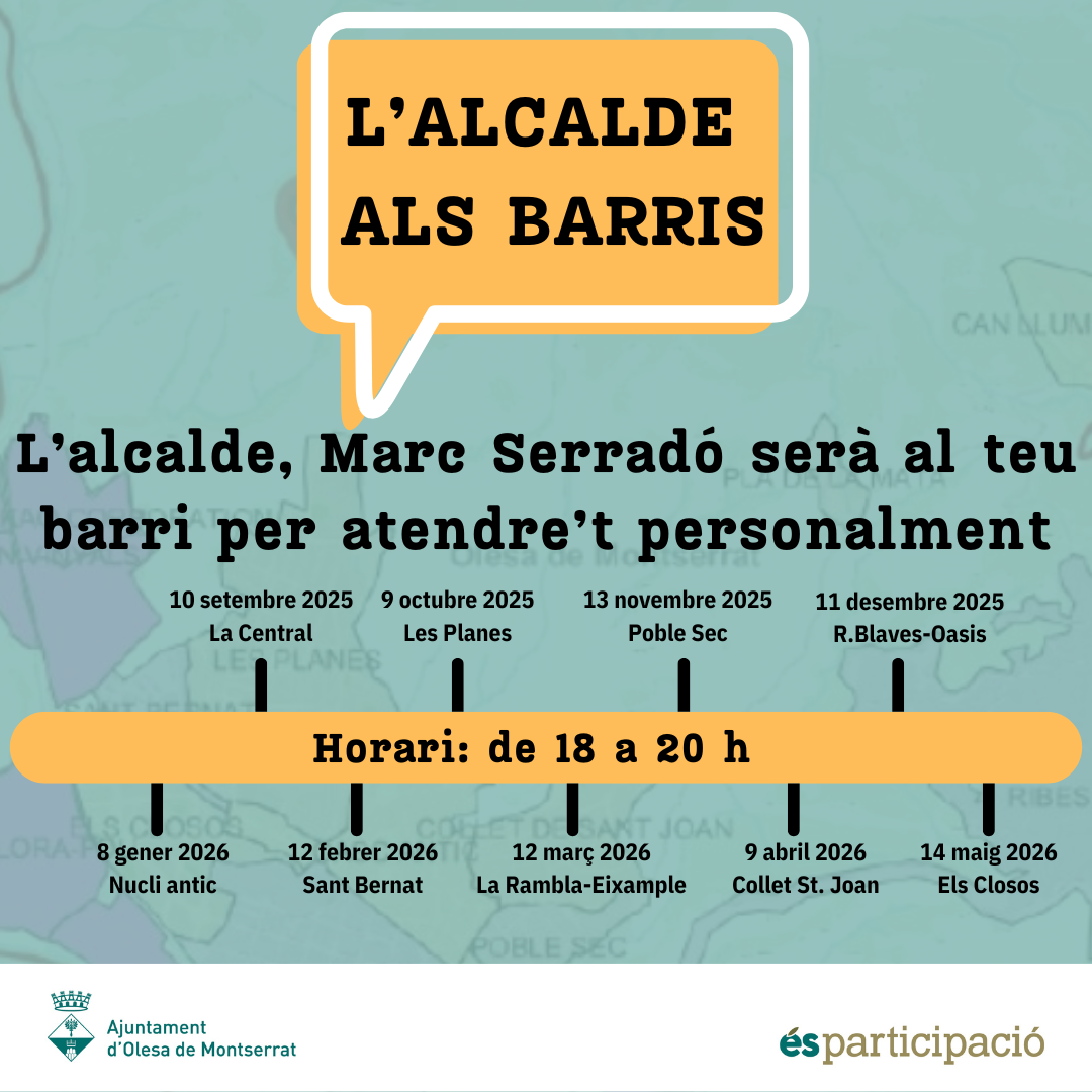 Cartell de L'alcalde als barris de 2025