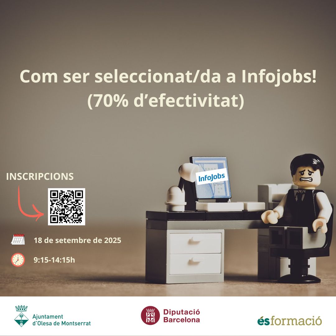 Cartell de la formació sobre el portal infojobs pel setembre de 2025