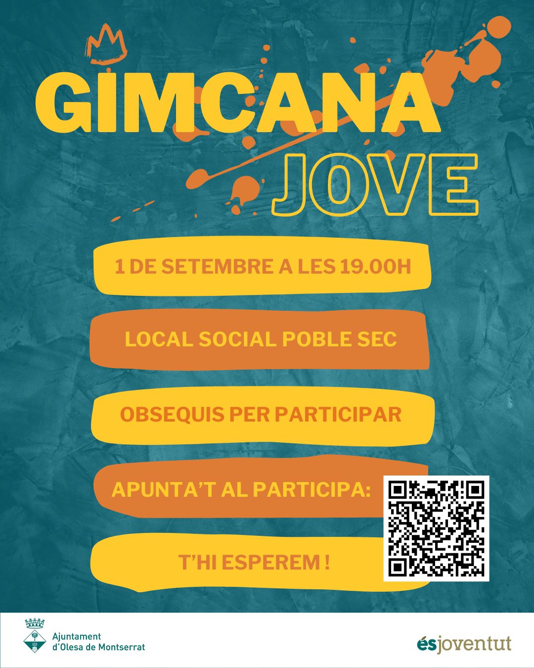 Cartell de la Gimcana Jove per inaugurar el nou Espai Jove el setembre de 2025