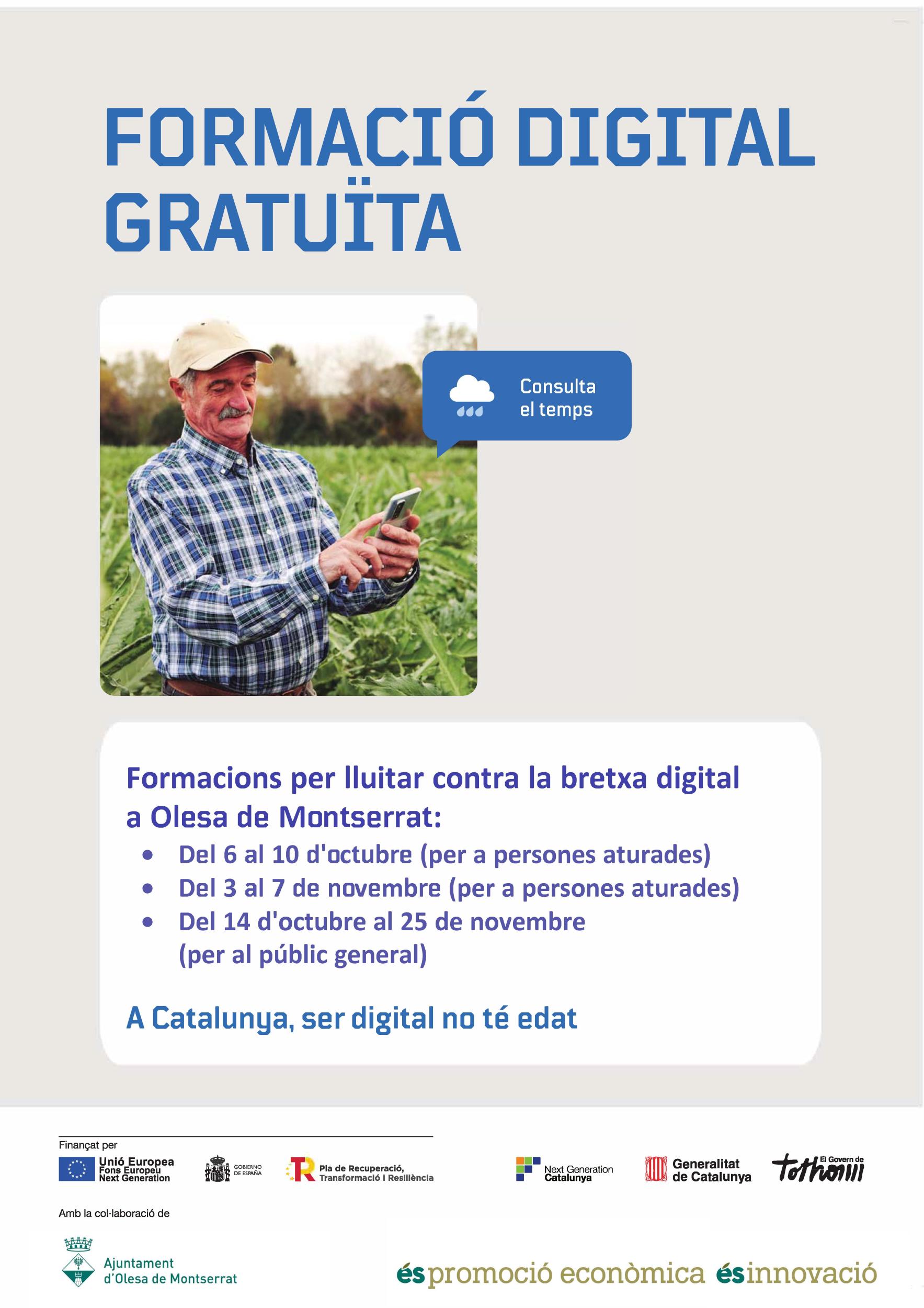 Cartell de la campanya a Olesa de Més Digitals 2025 per a la lluita contra la bretxa digital