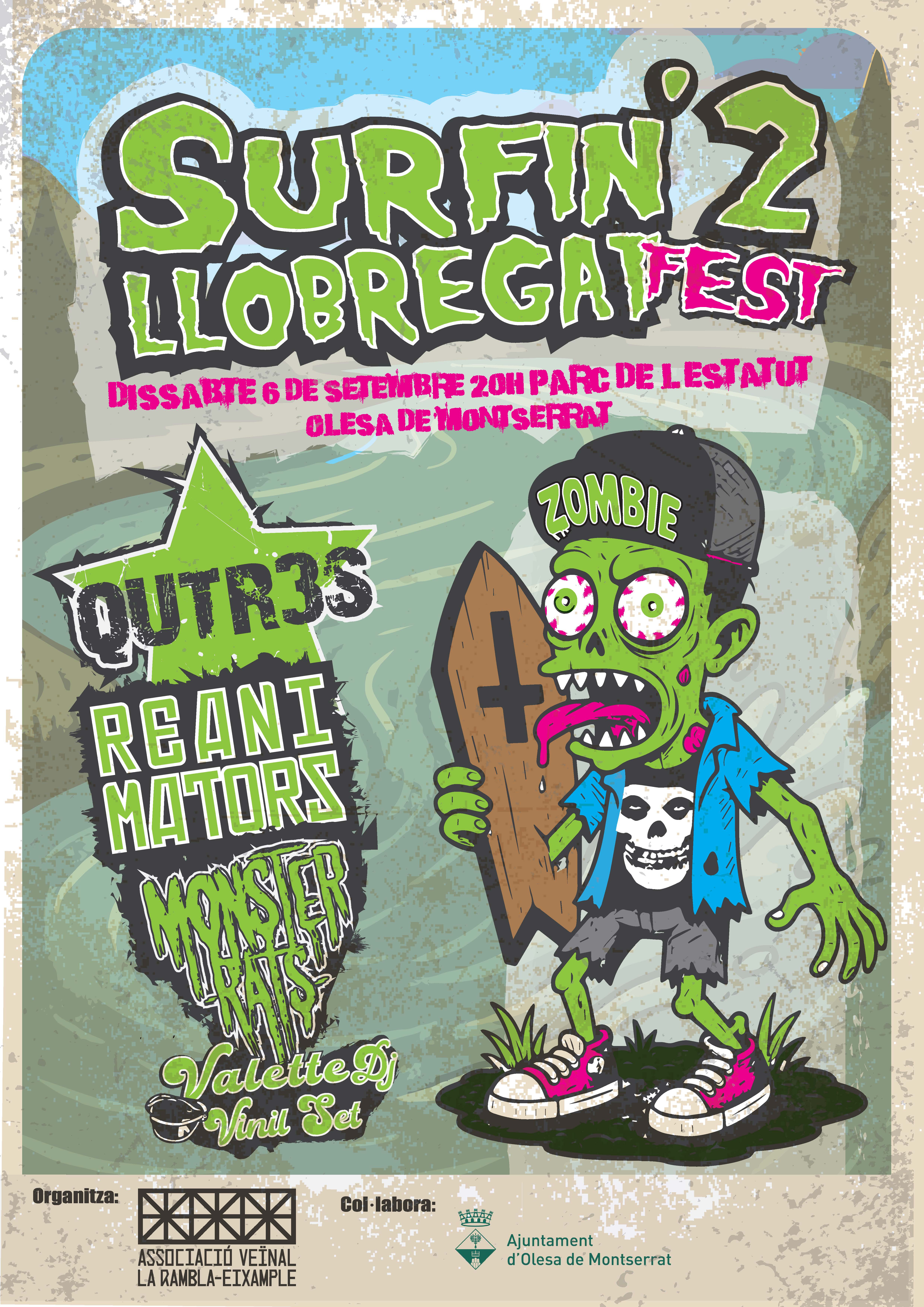 Cartell del concert de música punk Surfin 2 Llobregat Fest que es farà el setembre de 2025