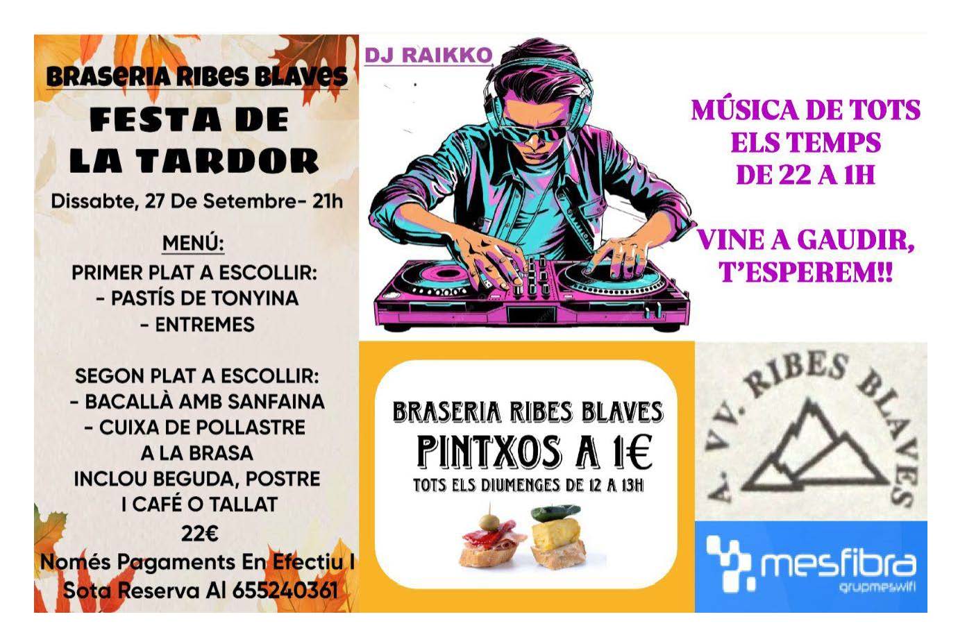 Cartell de la Festa de Tardor 2025 de la urbanització Ribes Blaves