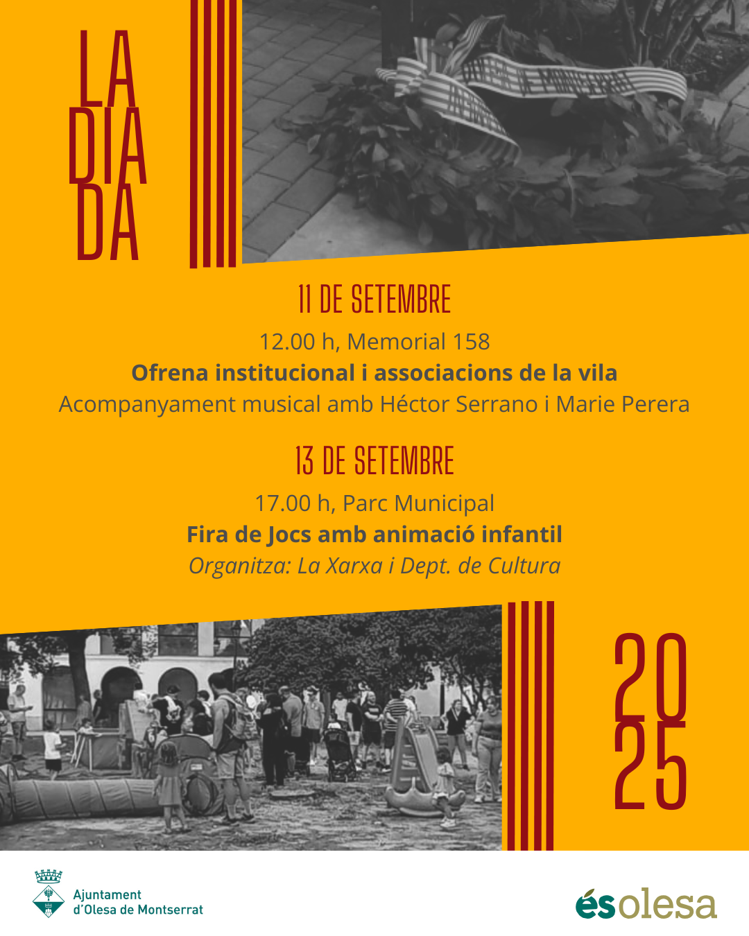 Cartell dels actes de la Diada de Catalunya 2025 a Olesa