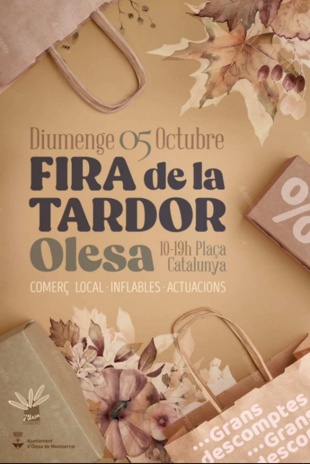 Cartell de la Fira de tardor dels comerciants d'Olesa per l'octubre de 2025