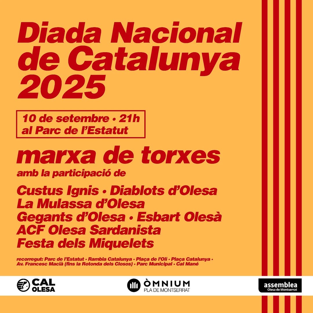 Cartell de la marxa de torxes de la Diada de 2025