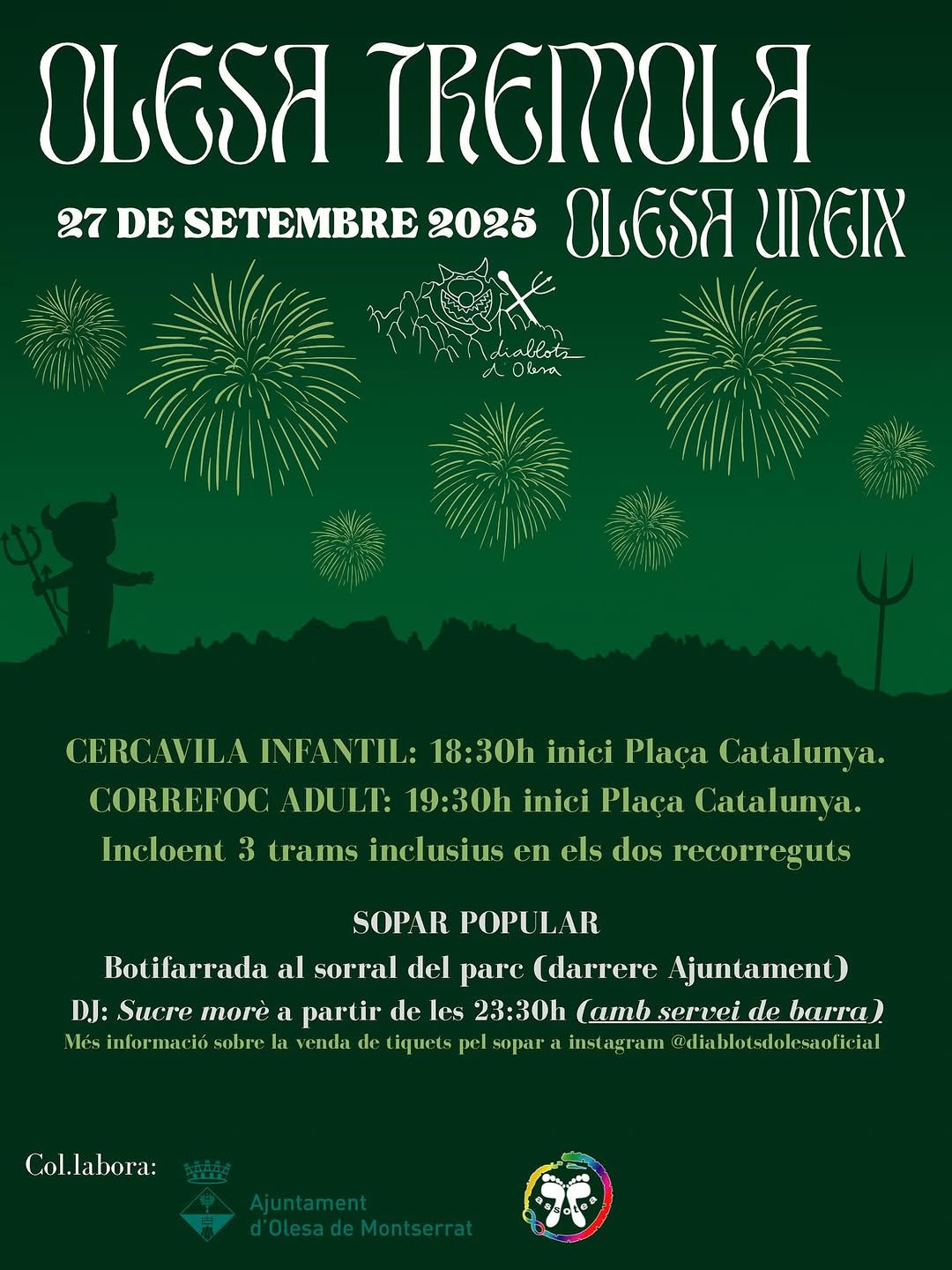 Cartell de l'Olesa Tremola 2025 organitzat pels Diablots d'Olesa