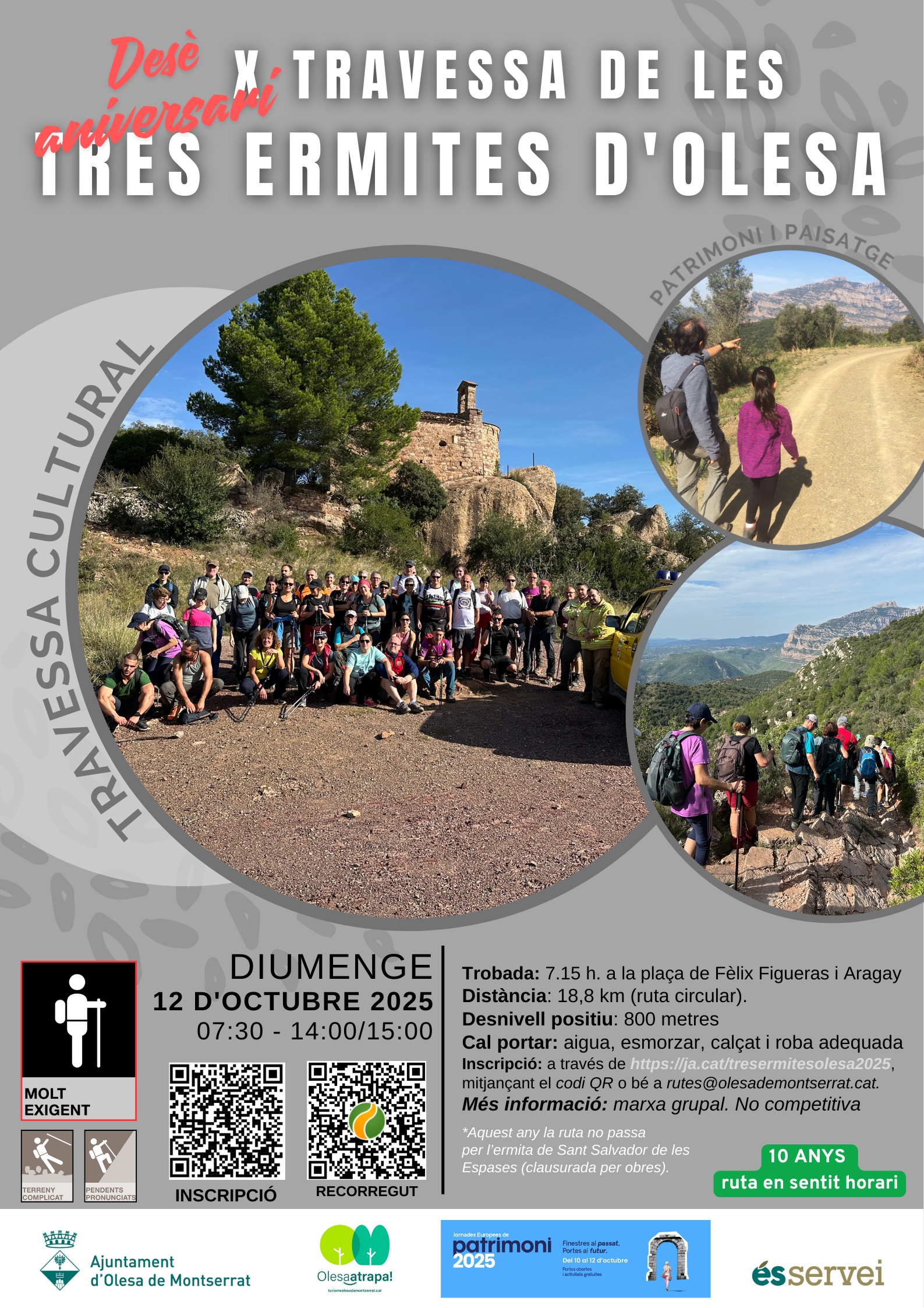 Cartell de la desena edició de la travessa de les tres ermites. Octubre 2025