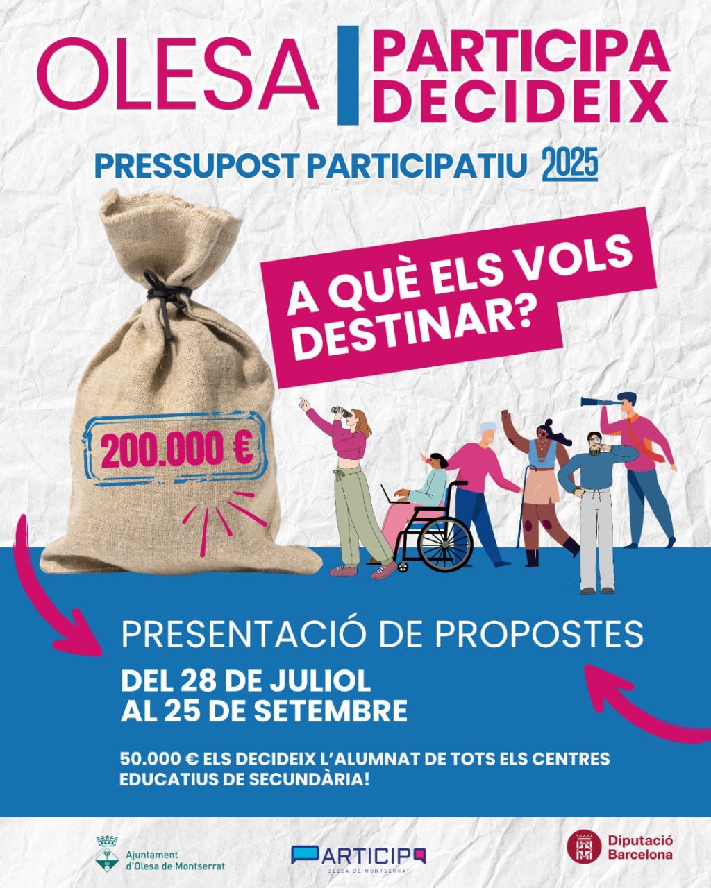 Cartell del període de presentació de propostes del Pressupost Participatiu 2025