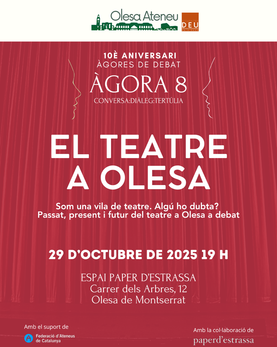 Cartell de la 8a àgora d'OlesaAteneu per l'octubre 2025