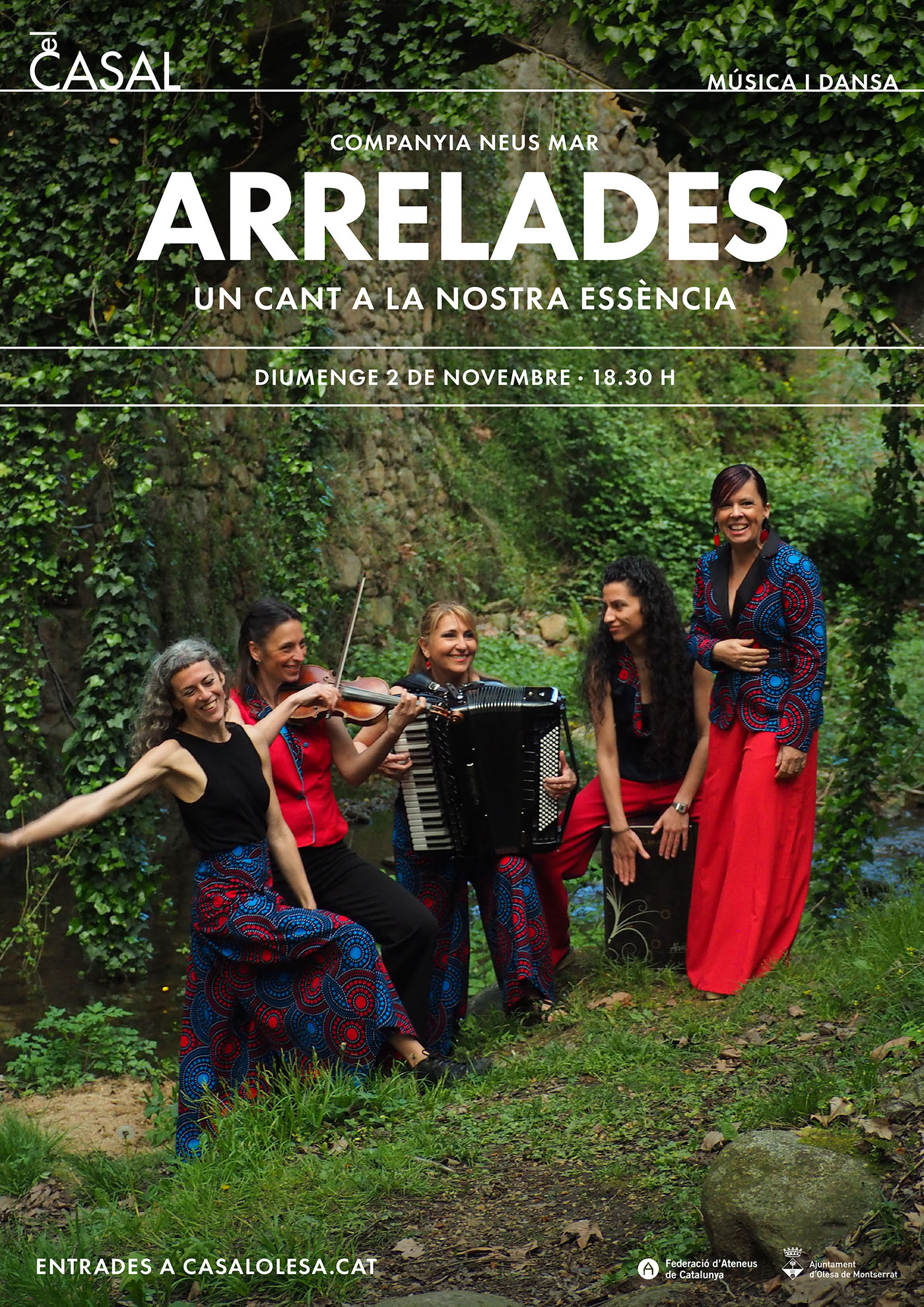 Cartell del concert de les Arrelades al Casal d'Olesa el novembre de 2025