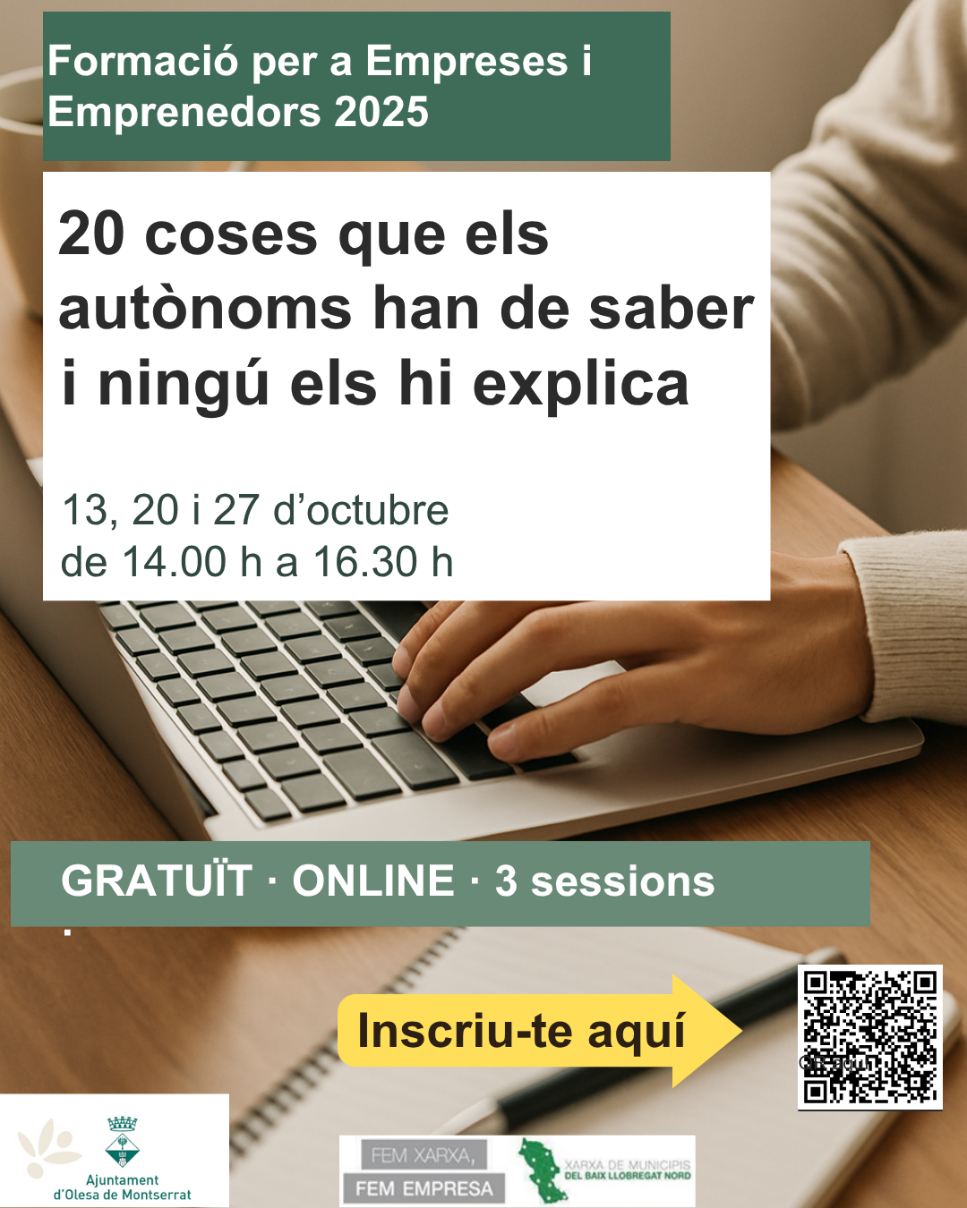 Cartell del curs per autònoms d'octubre de 2025