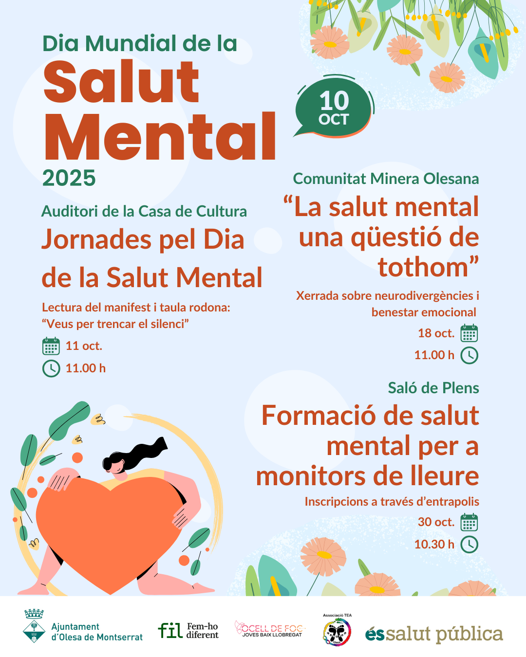 Cartell de les activitats previstes pel Dia Mundial de la Salut Mental 2025