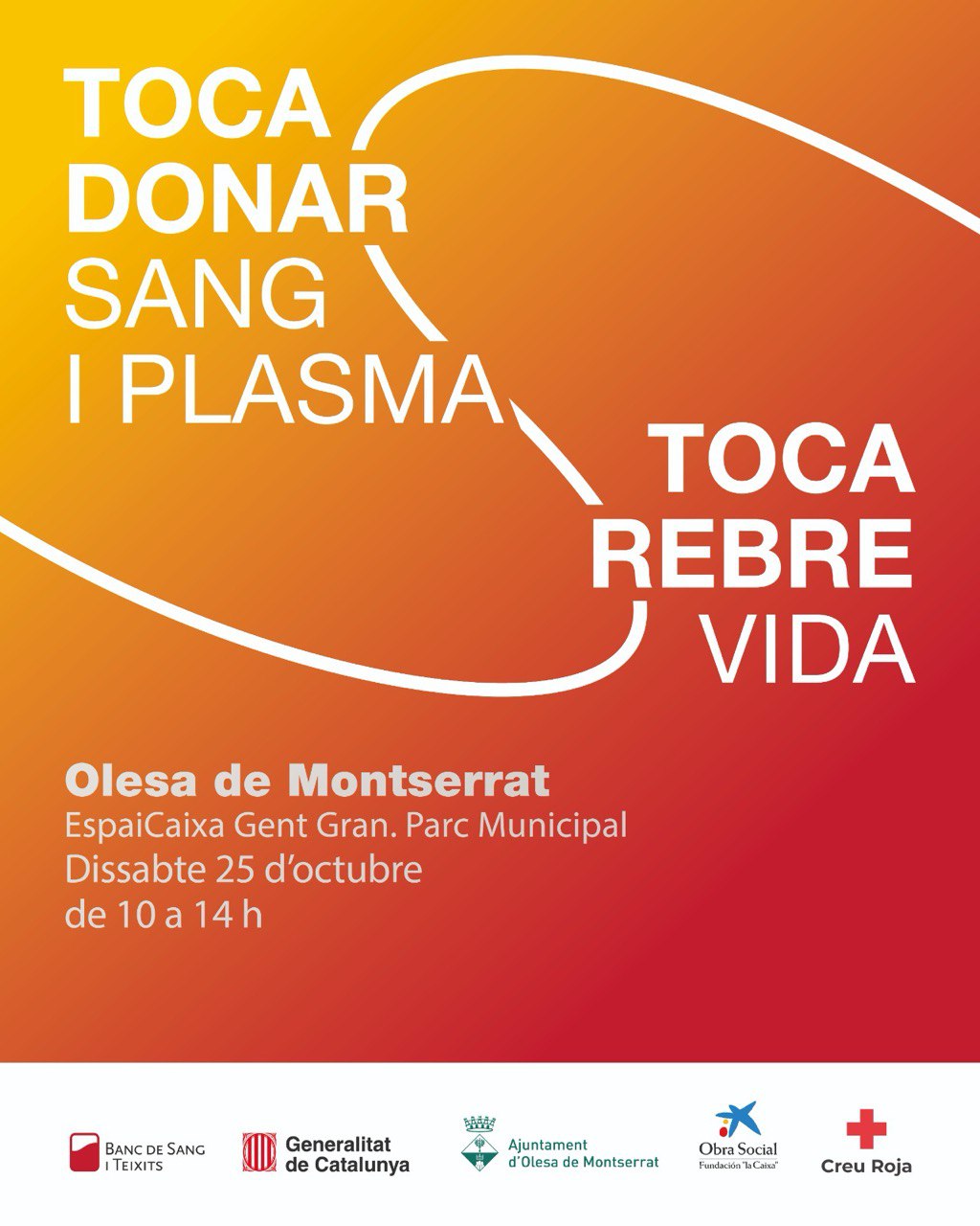 Cartell de donació de sang i plasma per l'octubre de 2025