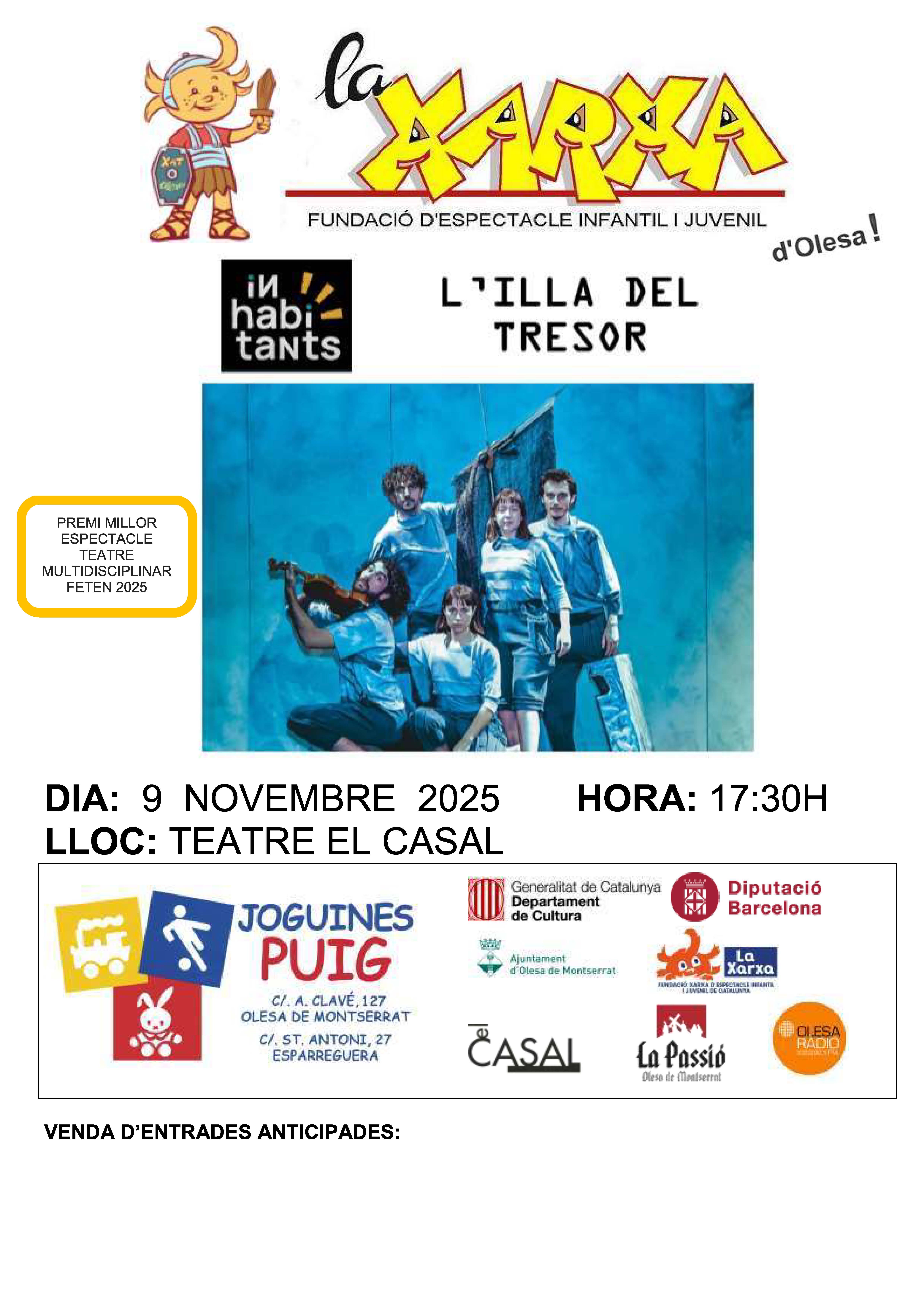 Cartell de l'obra de teatre L'illa del tresor prevista per novembre de 2025