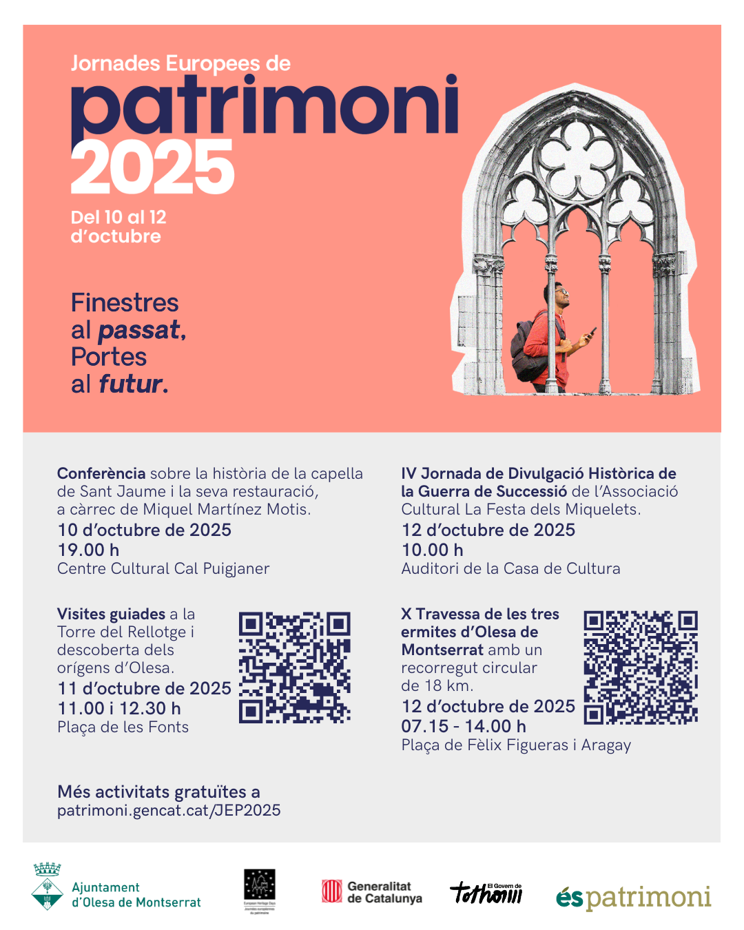 Cartell de les jornades Europees de Patrimoni 2025 i les activitats a Olesa