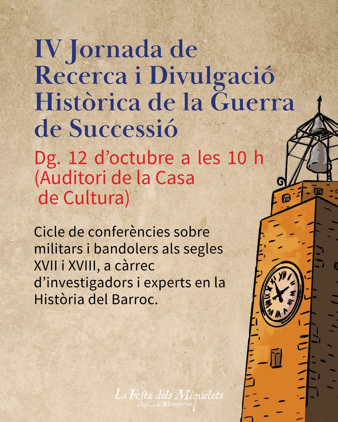Cartell de la IV Jornada de Divulgació Històrica de la Festa dels Miquelets 2025