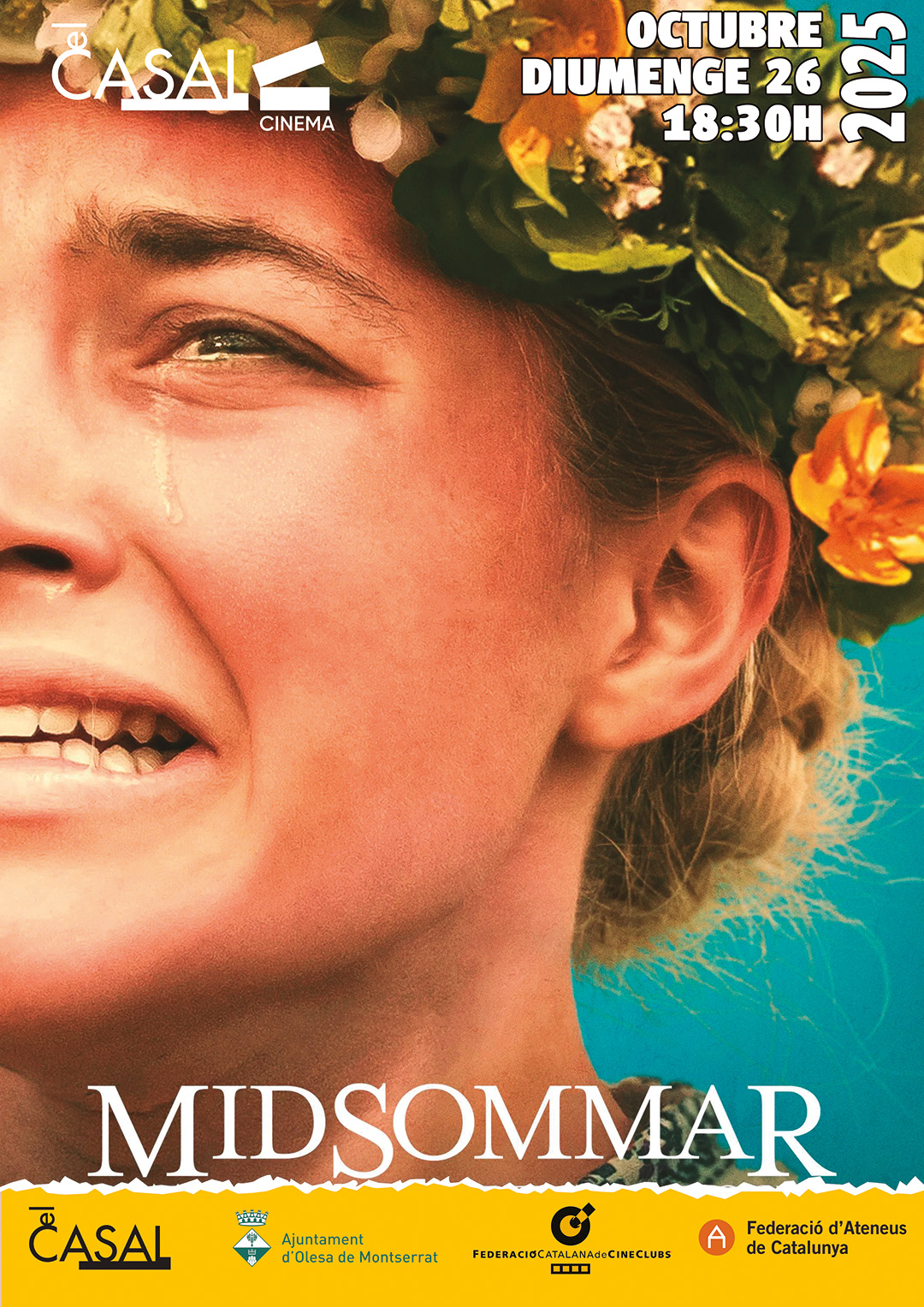 Cartell de la pel·lícula Midsommar en al seva projecció al Casal d'Olesa l'octubre de 2025