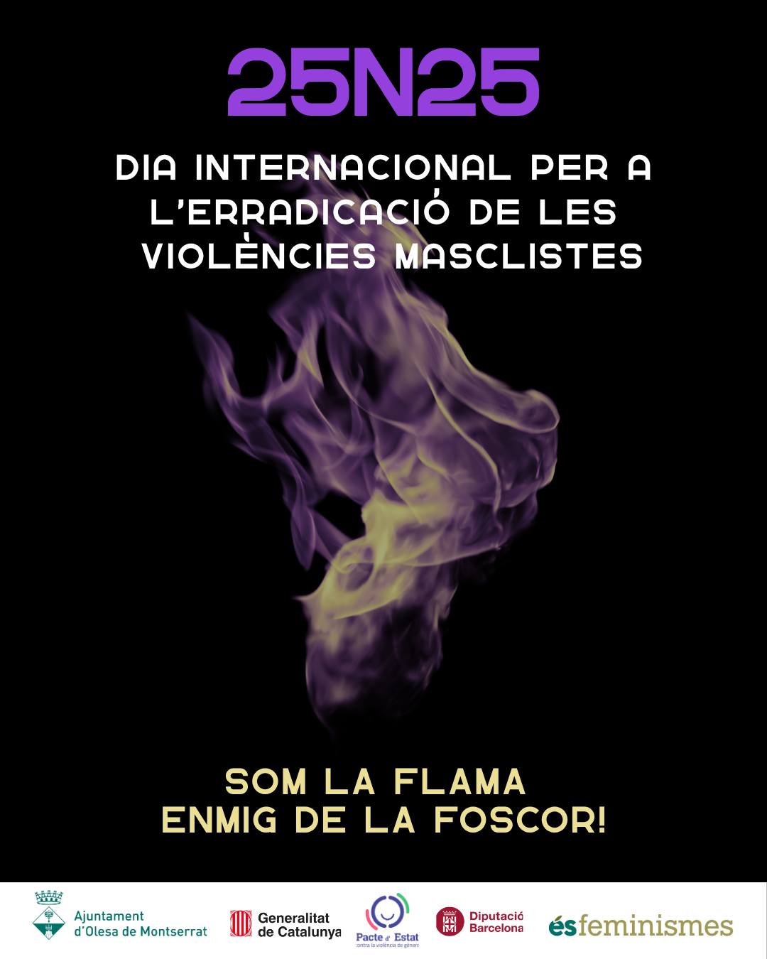 Cartell de la commemoració del 25N de 2025 a Olesa de Montserrat. 
