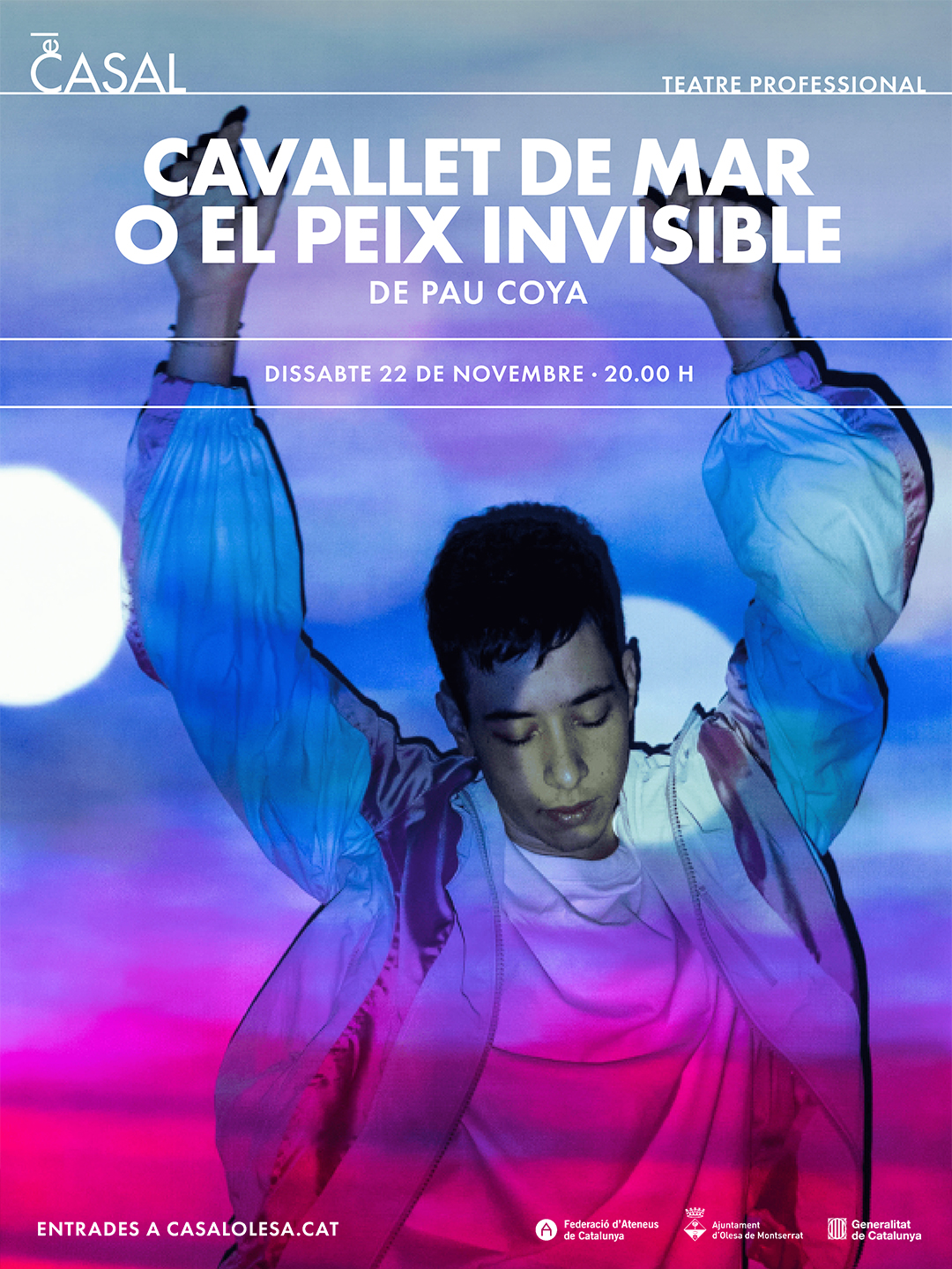 Cartell de l'obra de teatre "Cavallet de mar o el peix invisible" que es representa al Casal el novembre de 2025