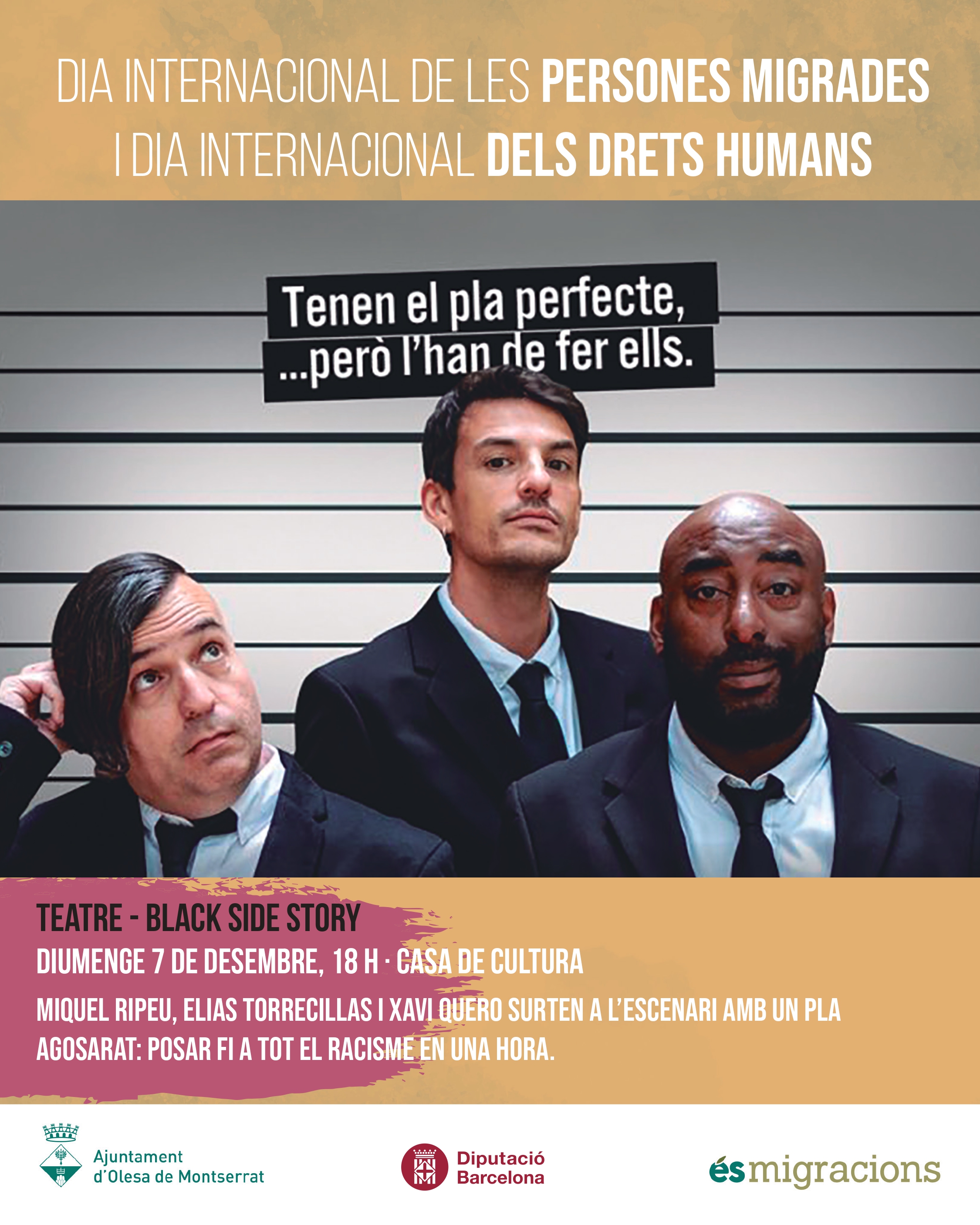 Cartell de l'obra de teatre Black Side Story pel dia internacional de les Persones Migrades 2025