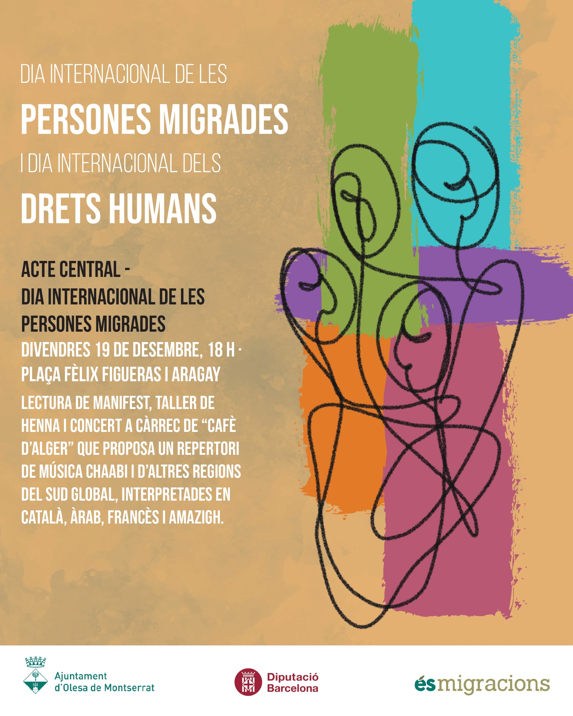 Cartell de l'acte central del Dia Internacional de les Persones Migrades i els Drets Humans 2025