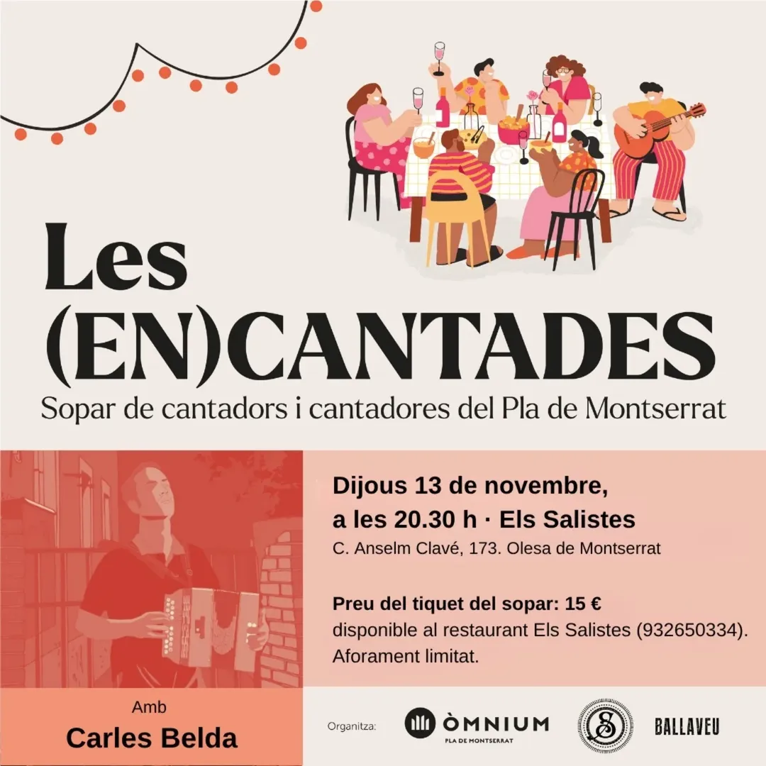 Cartell del sopar-concert de les (En)cantades de novembre de 2025