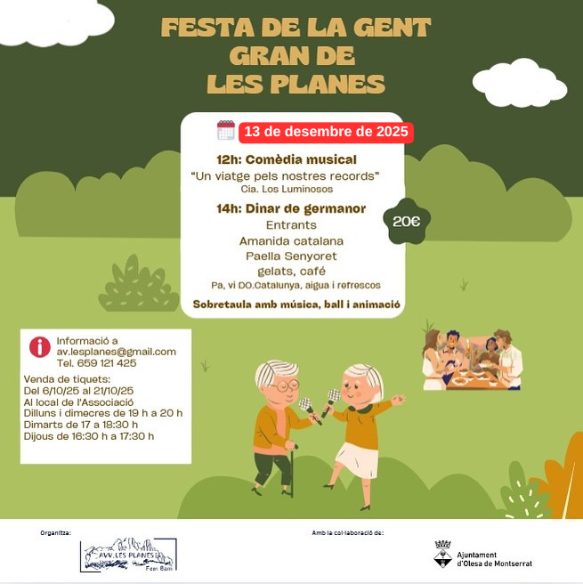 Cartell de la Festa de la Gent Gran de Les Planes 2025