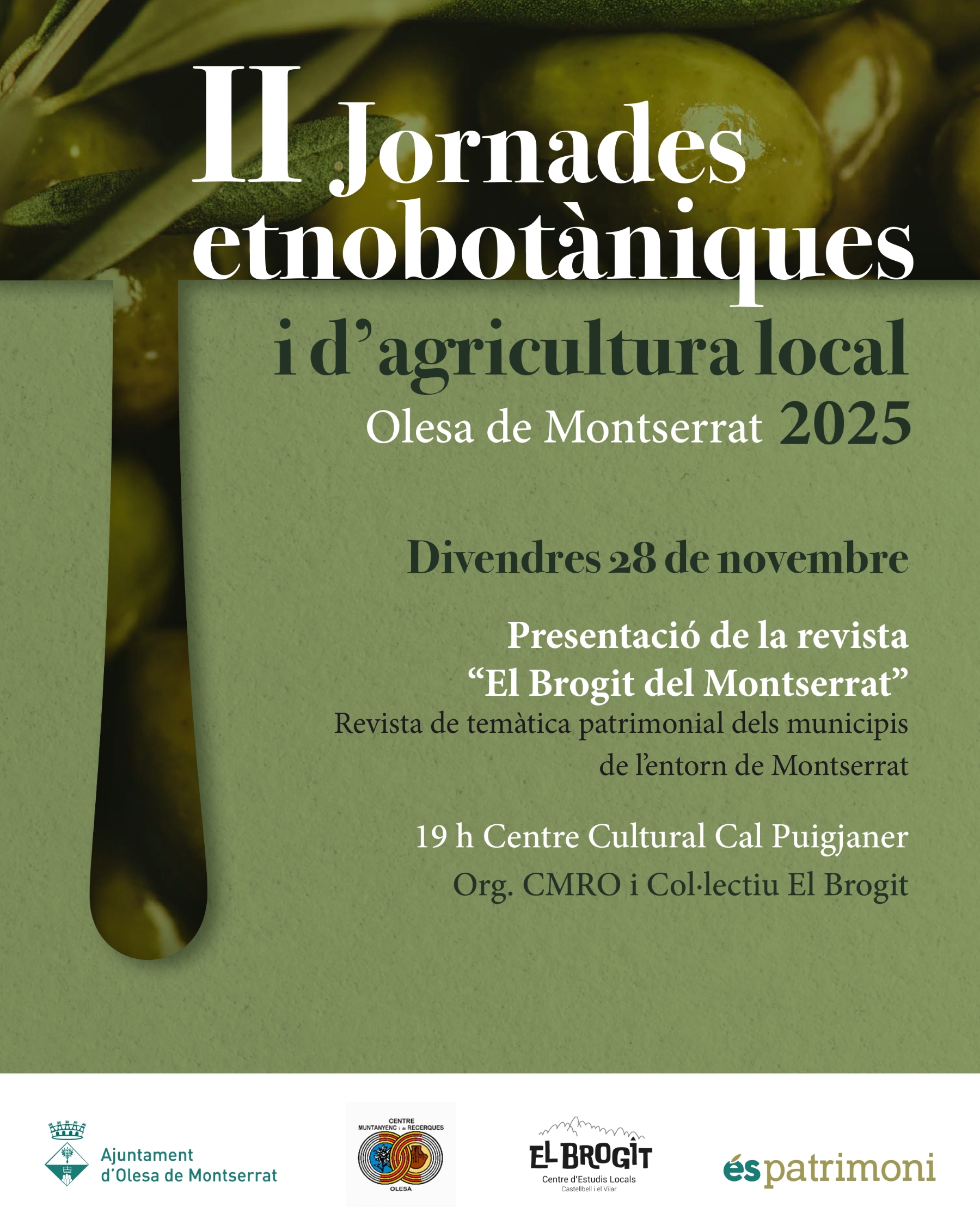 Cartell de la presentació de la revista el Brogit que s'organitza per les II Jornades etnobotàniques i d'agricultura local 2025