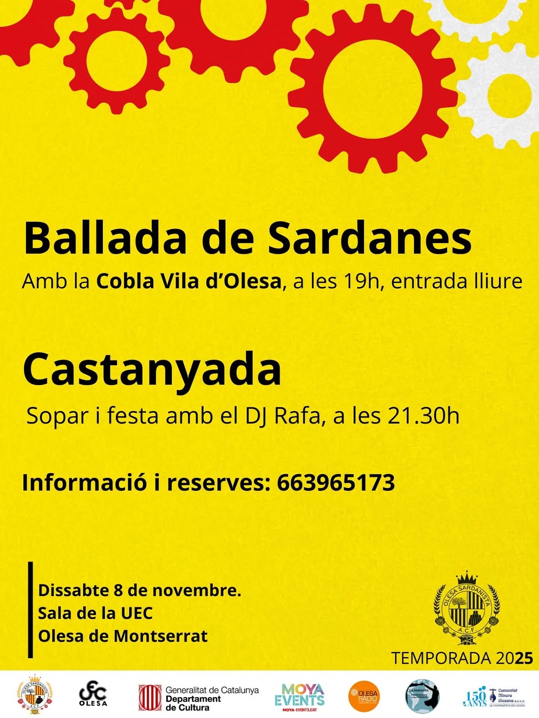 Cartell de les Sardanes per Castanyada 2025