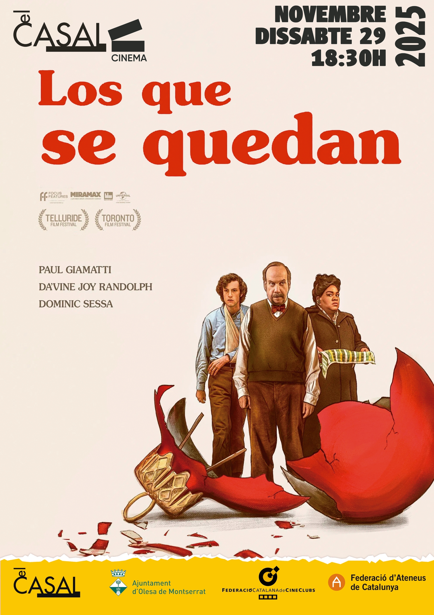 Cartell de la pel·lícula The Holdovers al Casal pel novembre de 2025