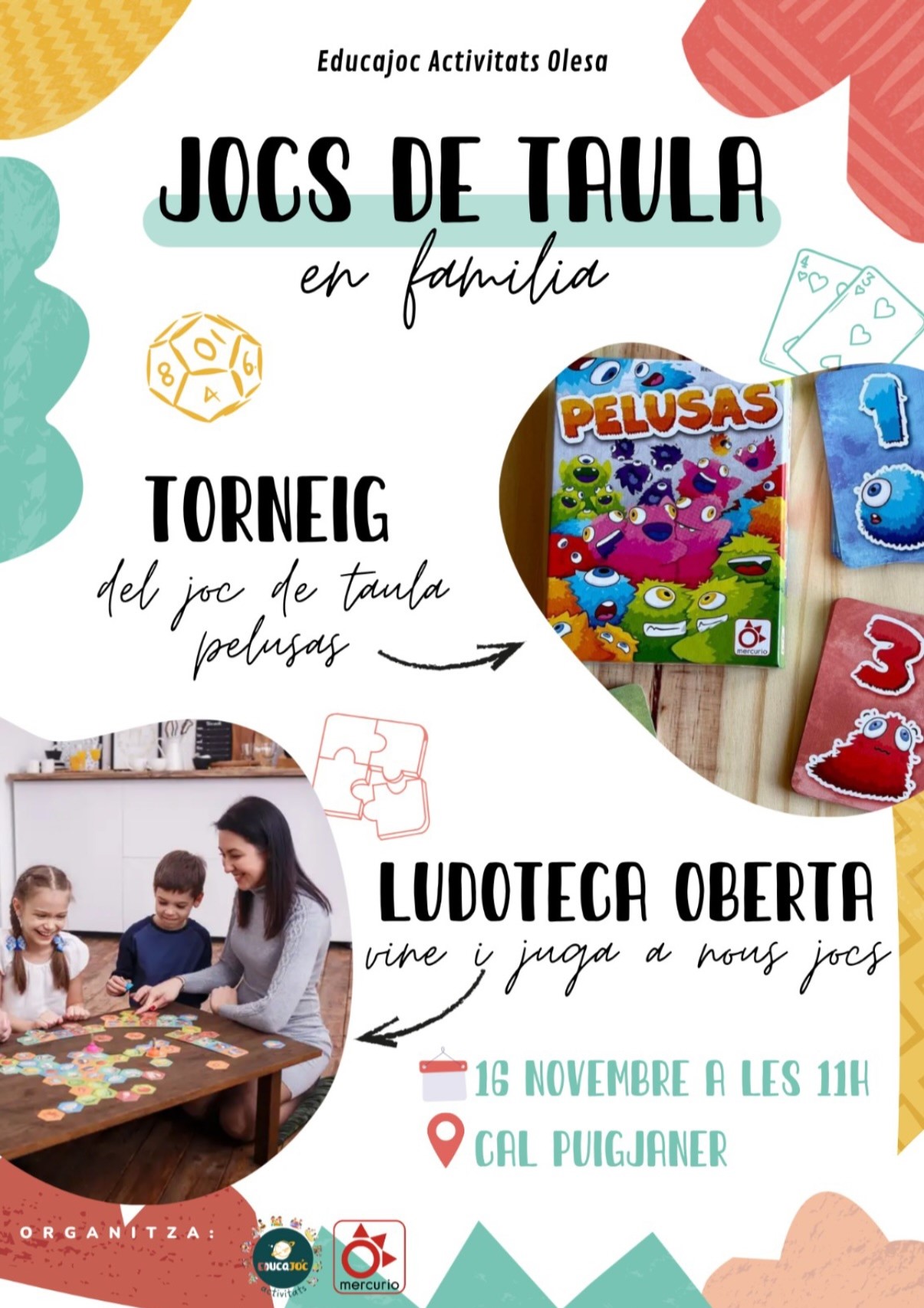 Cartell del torneig de Pelusas organitzat per Educajoc Activitats pel novembre de 2025