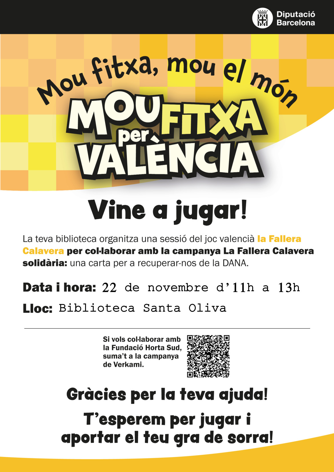 Cartell del Mou fitxa per València que organitza la Biblioteca Santa Oliva pel novembre de 2025