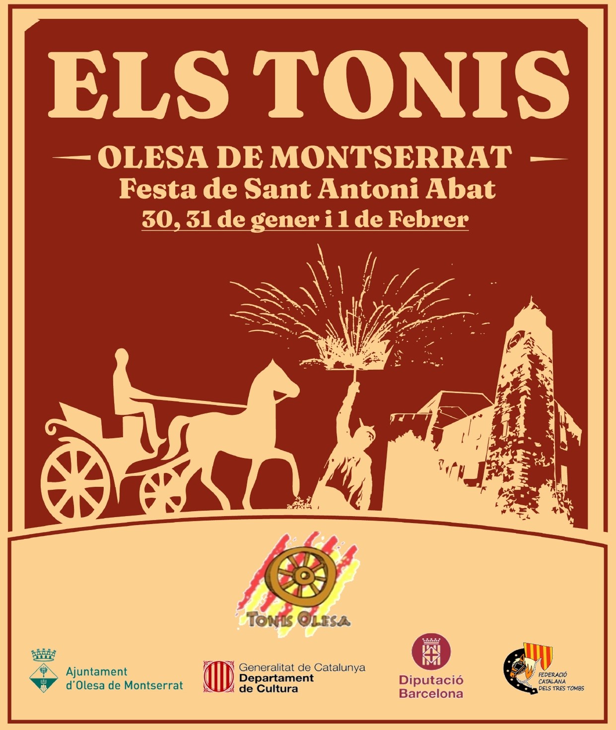 Cartell de la festa de Sant Antoni Abat a Olesa de Montserrat 2026.