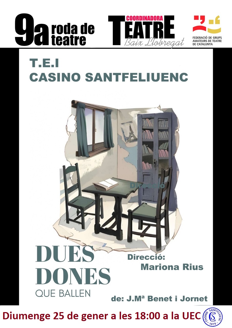 Cartell obra de teatre "Dones que ballen" a la UEC.