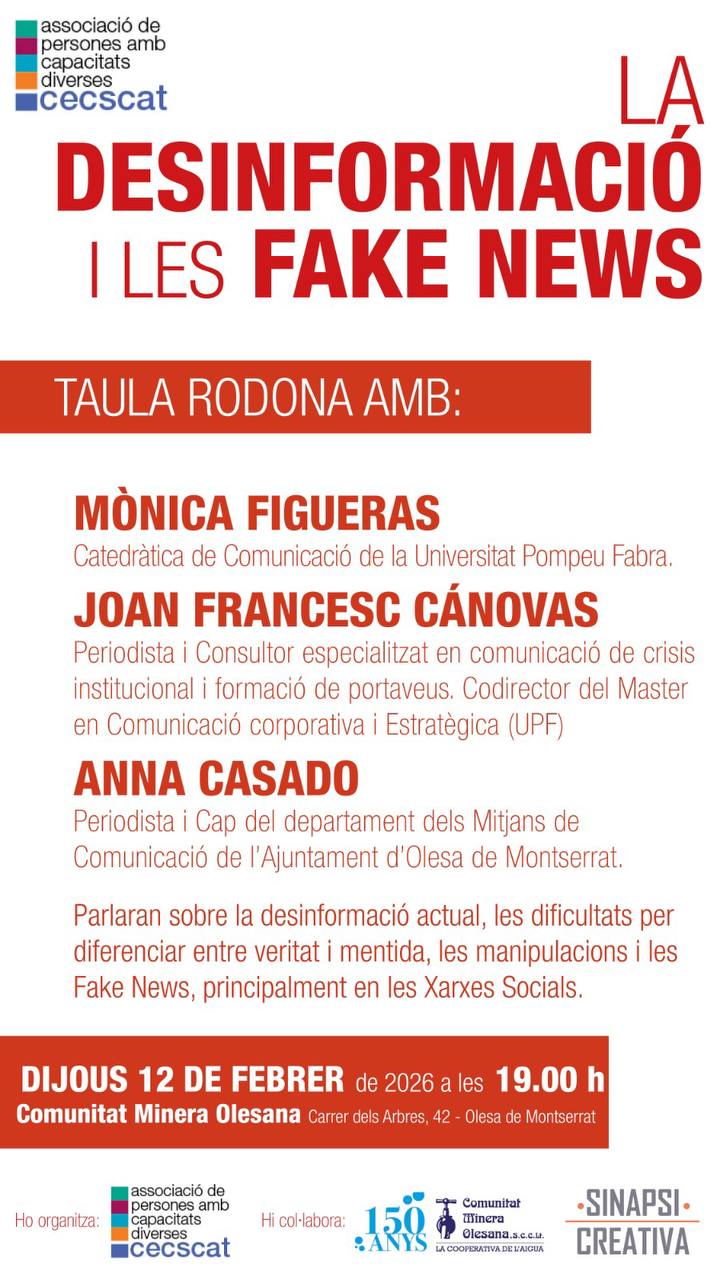 Cartell de la xerrada "La desinformació i les fake news"