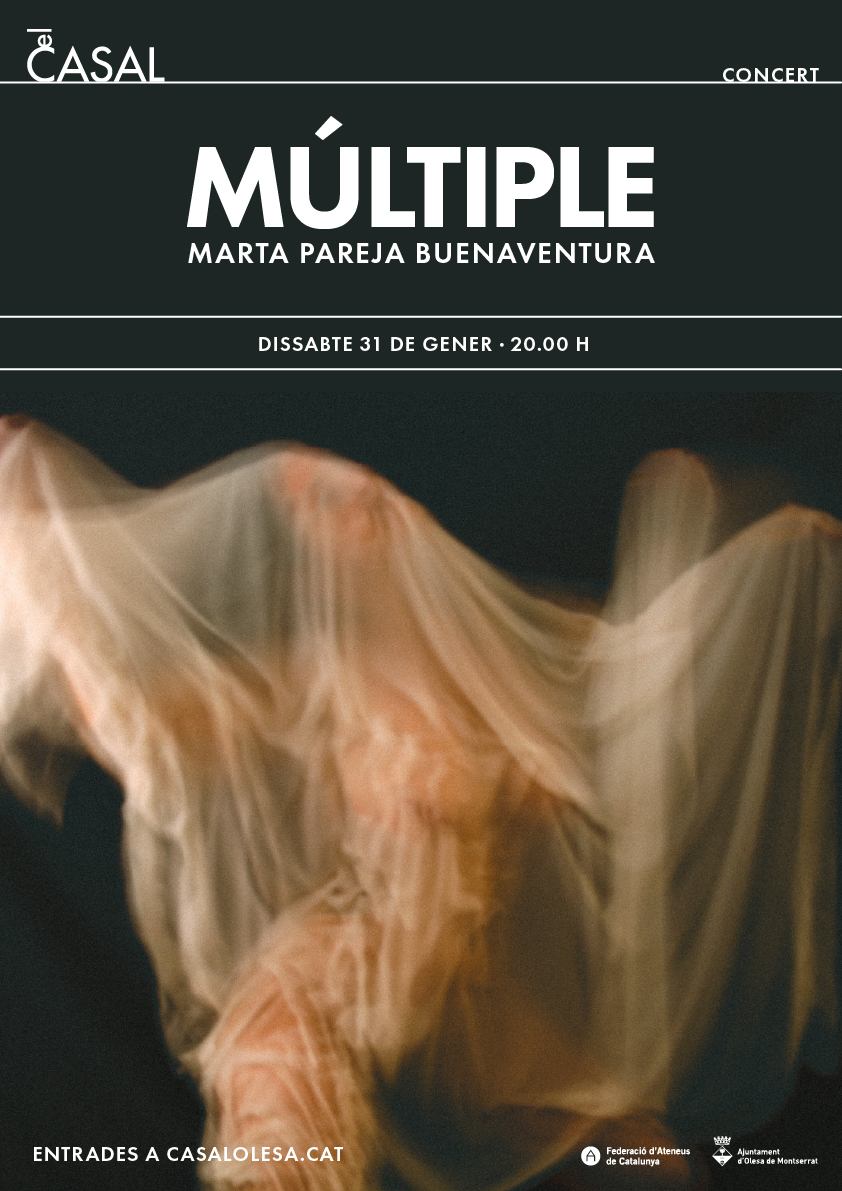 Cartell promocional del concert Múltiple, de Marta Pareja, al casal per gener de 2026