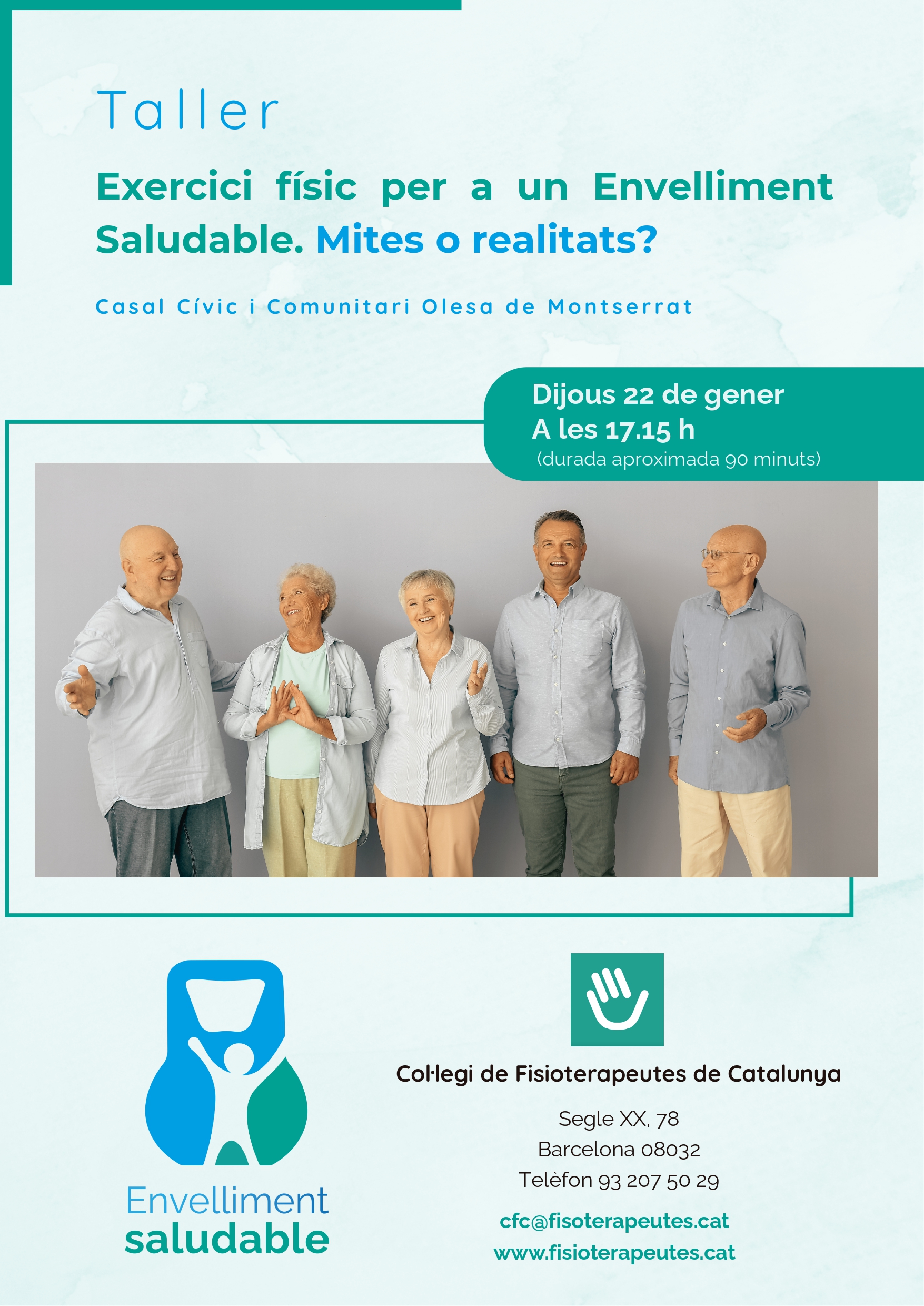 Cartell del taller per a un envelliment saludable que es farà al Casal Cívic i Comunitari el gener de 2026
