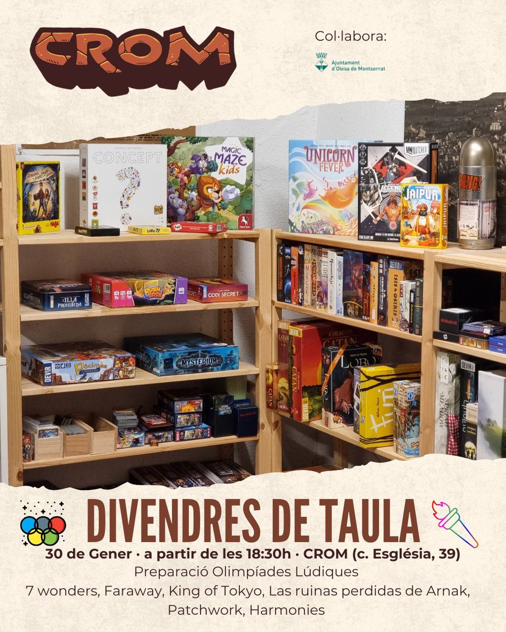 Cartell Divendres de taula del CROM.