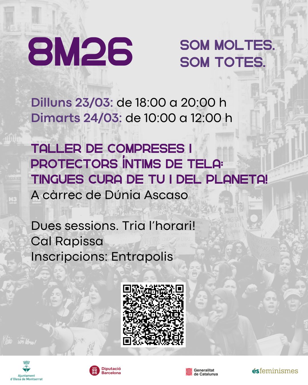 Taller de compreses i protectors íntims de tela.