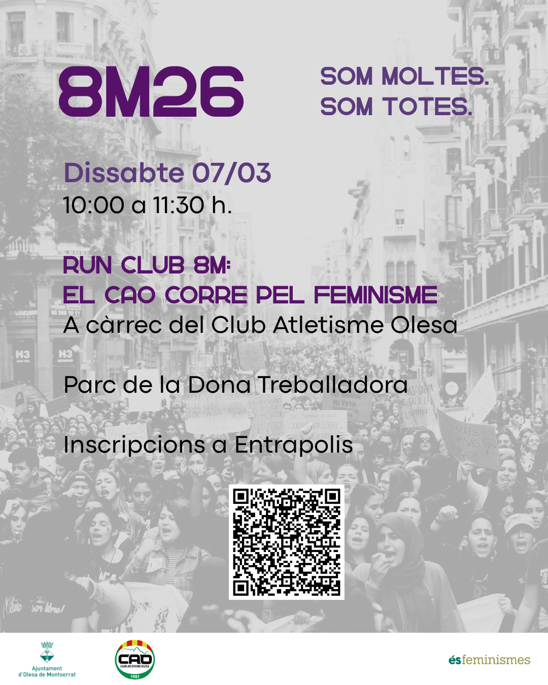 Cartell Run Club 8M: el CAO corre pel feminisme