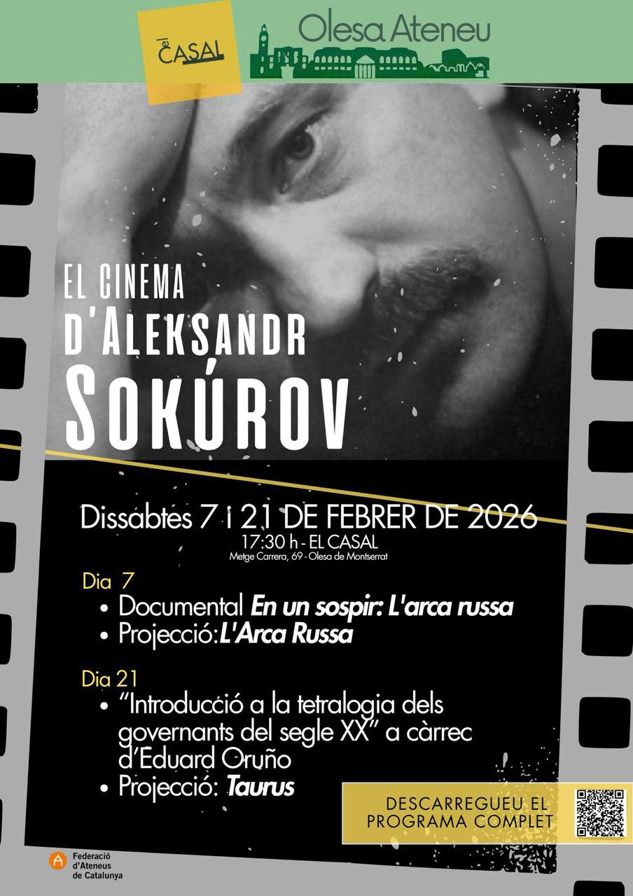 Cartell del cicle de cinema d'Aleksandr Sokúrov d'Olesa Ateneu.