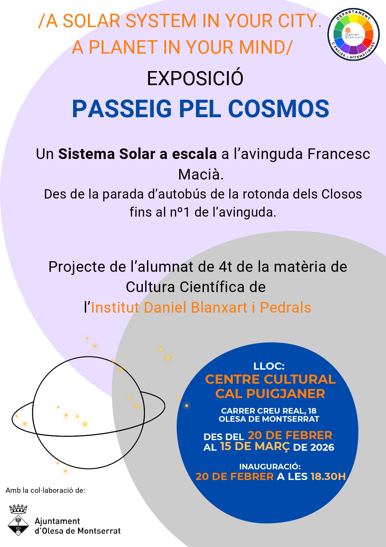 Cartell de l'exposició "Passeig pel cosmos".