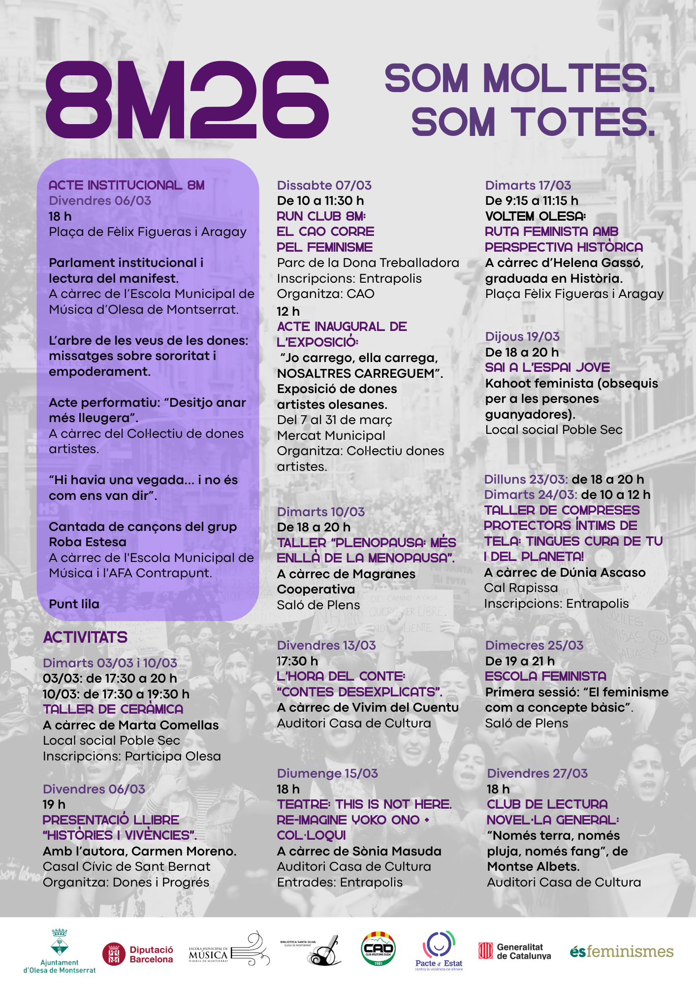 Cartell d'activitats del 8M26