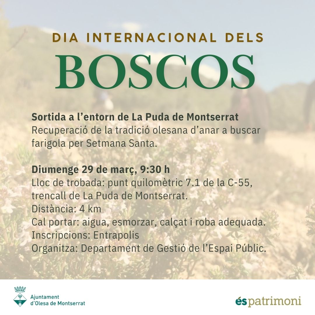 Cartell de la Sortida a l'entorn de La Puda de Montserrat.